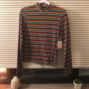 Rainbow Longsleeve Mock Neck